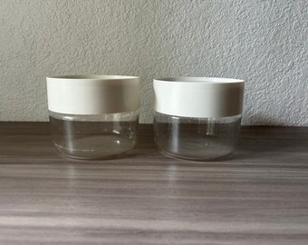 Vintage set of 2 Pyrex See 'n' Store glass and melamine canister, Vintage Kitchen