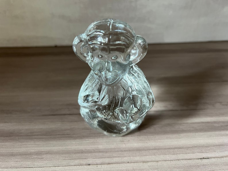 Vintage Bergdala Clear Glass Monkey Figurine Sweden image 2