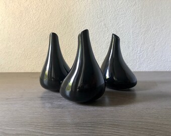 Vintage ASA Selections Germany Set of 3 tear drop vase, 80s Ceramics