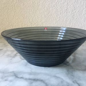 Vintage ittala Aalto bowl, Aino Aalto bowl, Iittala glass bowl, Rippled glass bowl, Grey glass bowl, Finnish art glass bowl image 1