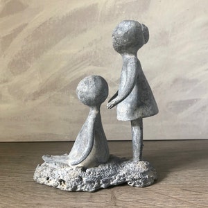 Vintage Signed William Lattimer Mid Century Modern Metal Sculpture, Mid-Century Modern Brutalist Metal Statue