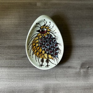 Vintage Royal Copenhagen Porcelain Crazy Bird Egg Shaped Pin Dishes Beth Breyen Made in Denmark image 1