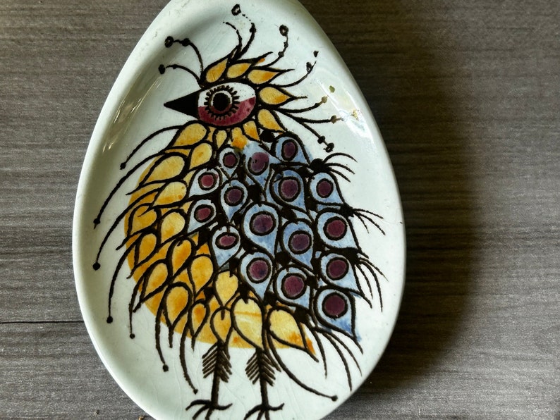 Vintage Royal Copenhagen Porcelain Crazy Bird Egg Shaped Pin Dishes Beth Breyen Made in Denmark image 4