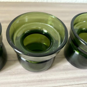 Vintage Dansk Green Glass Candle Holders, Set of 4, Bud Vases Jens Quistgaard Danish Modern image 2