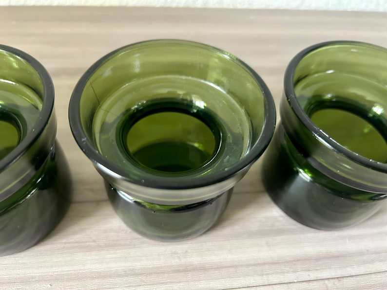 Vintage Dansk Green Glass Candle Holders, Set of 4, Bud Vases Jens Quistgaard Danish Modern image 2