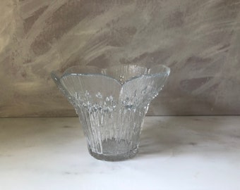 Vintage Lasise of Finland design by Pertti Kallioinen Glass Flower Vase or Votive Candle Holder