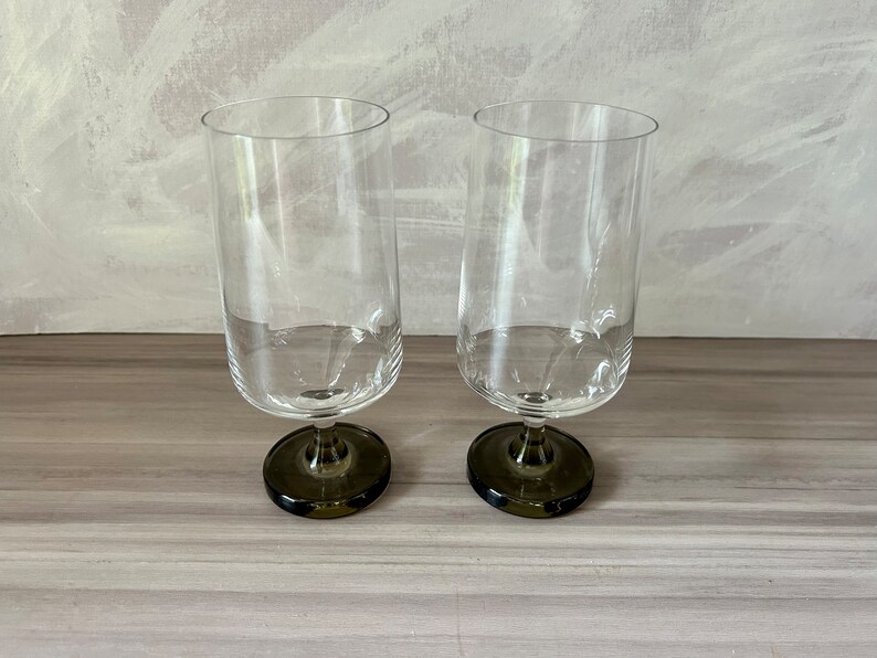 Vintage Set of 2 1960s Rosenthal Crystal Secunda Smoke Variation Mid Century Modern Glassware image 2