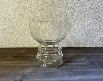 Vintage Dansk Clear Glass Faceted Vase by Gunnar Cyren