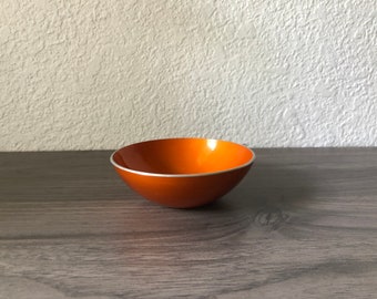 Vintage Orange Emalox of Norway Bowl, Mid Century Modern