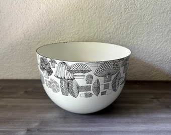 Vintage Finel Enamel Mushroom Bowl, Arabia by Kaj Franck,Mid Century Modern Mushroom Bowl, Midcentury Modern, Scandinavian