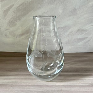 Vintage Kosta Boda Koi Art Glass, Kosta Boda Vase Fish and Seaweed Vase Etched