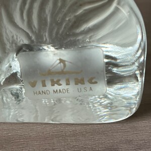 Vintage Viking Glass Yorkshire Terrier Yorkie Paperweight Clear Frosted Art Glass image 4