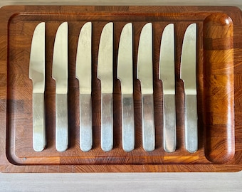 Vintage set of 8 Vintage Dansk International Design Nova Knives Stainless Steel Modern Flatware GC Japan