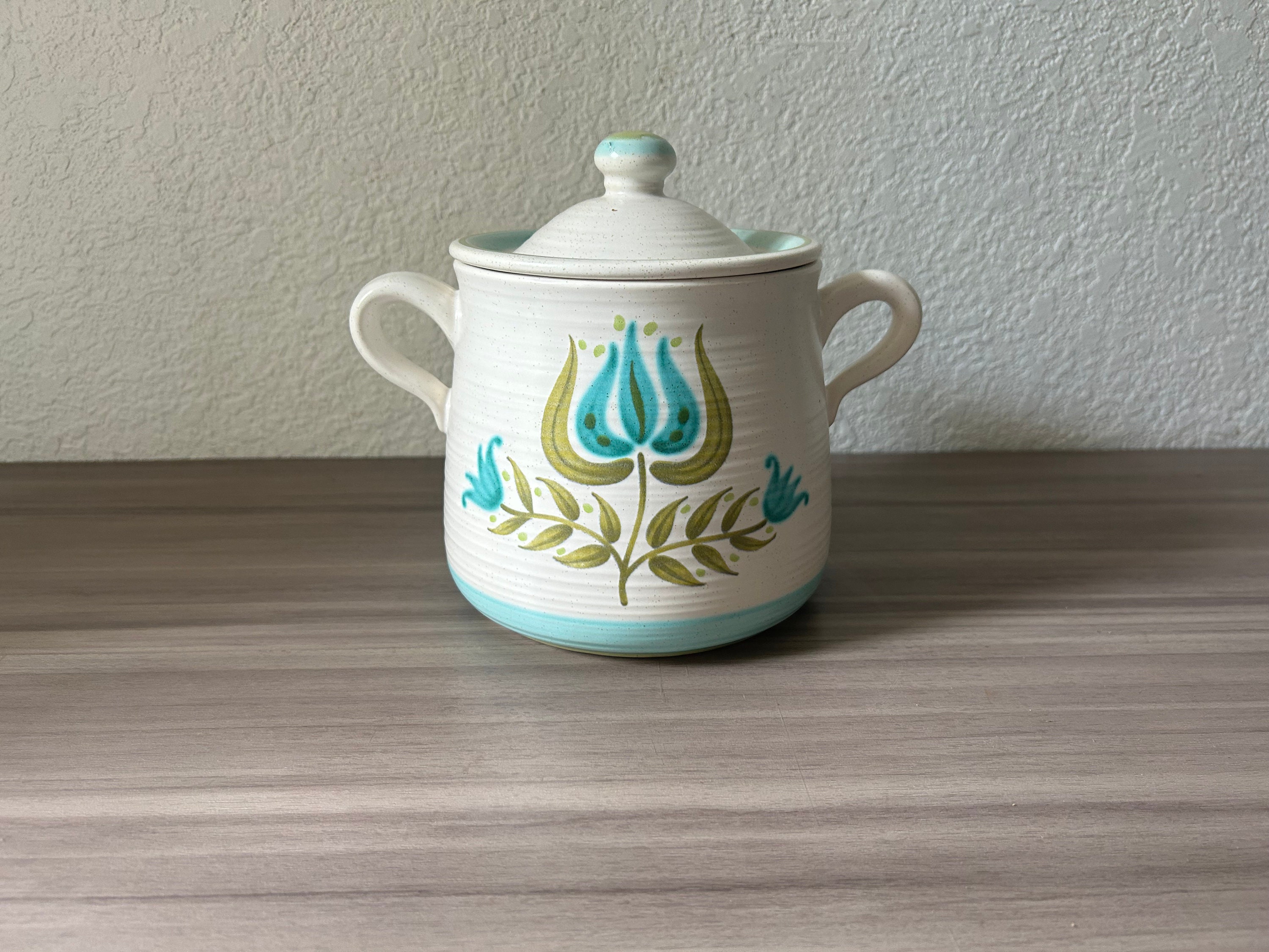 Vintage Franciscan Tulip Time Ceramic Cookie Jar mid Century Franciscan Bean Pot mid Century Franciscan Earthenware Tulip Time MCM Kitchen Etsy