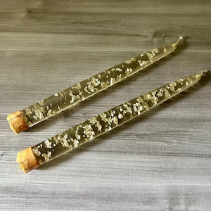 Vintage Lucite Candles, 1970&#39;s Lucite Taper Candles, Decorative Clear and Silver Candles, 1960&#39;s, Mid Century Decor
