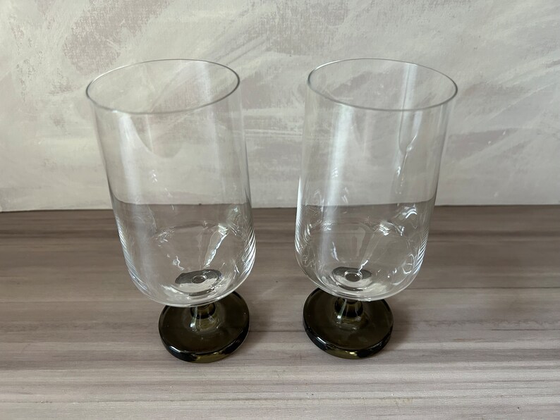 Vintage Set of 2 1960s Rosenthal Crystal Secunda Smoke Variation Mid Century Modern Glassware image 5