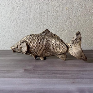 Vintage silver-plated metal koi carp fish napkin holder or letter holder: by Modello Depositato, from Italy, circa 1960s