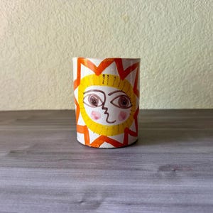 Vintage DeSimone Pottery Italy decorative Bird Mug, Terracotta, Vintage Italian Pottery, Picasso style, Majolica