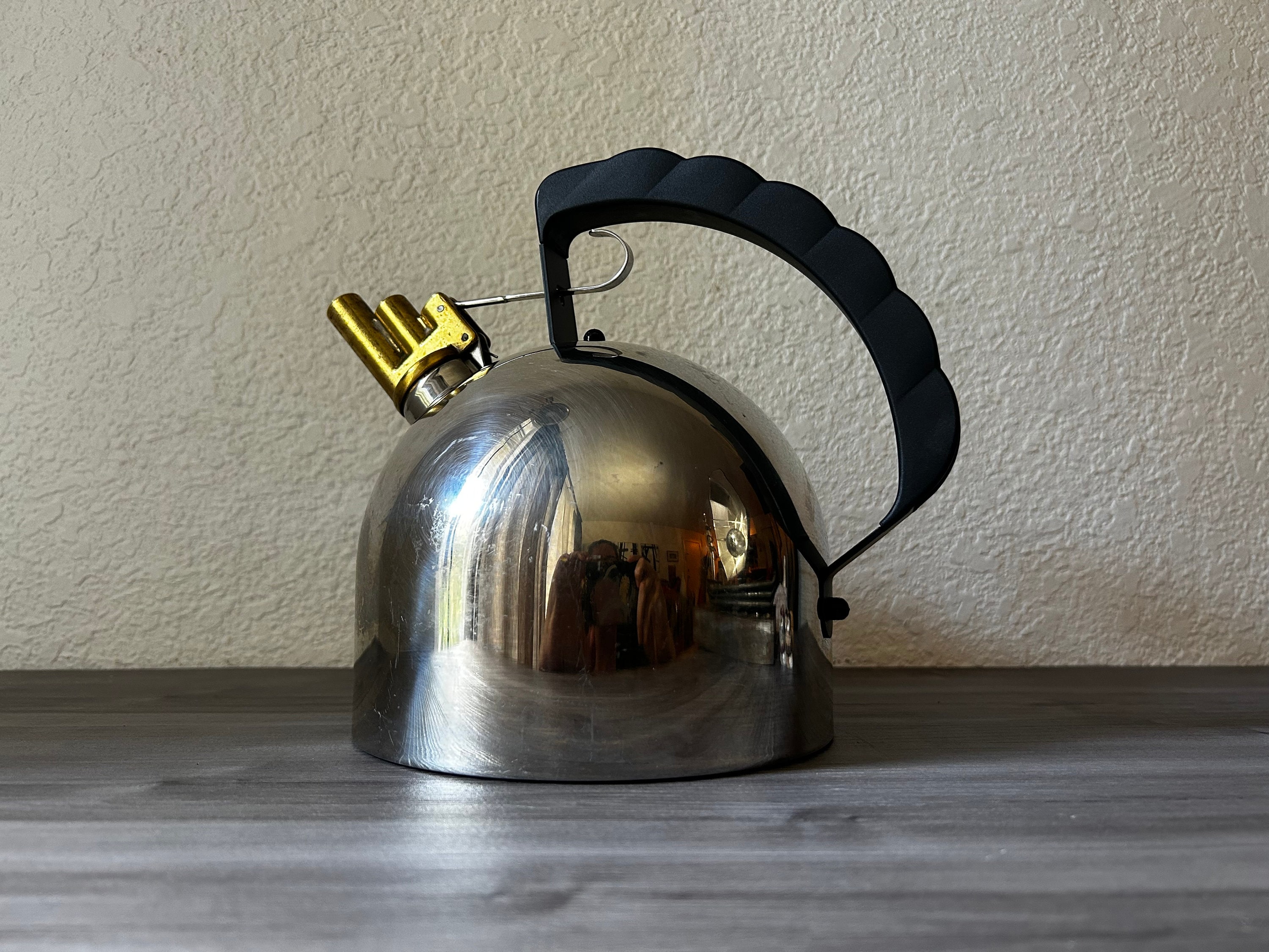 Vintage 1980's Richard Sapper Alessi 9091 Chrome, Brass, Copper