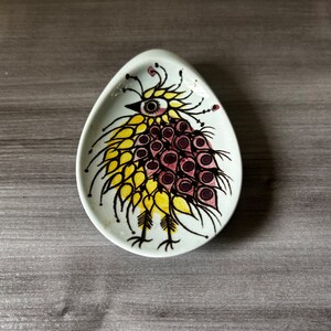 Vintage Royal Copenhagen Porcelain Crazy Bird Egg Shaped Pin Dishes Beth Breyen Made in Denmark zdjęcie 6