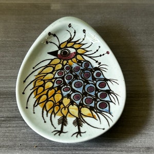 Vintage Royal Copenhagen Porcelain Crazy Bird Egg Shaped Pin Dishes Beth Breyen Made in Denmark image 3