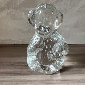 Vintage Bergdala Clear Glass Monkey Figurine Sweden image 3