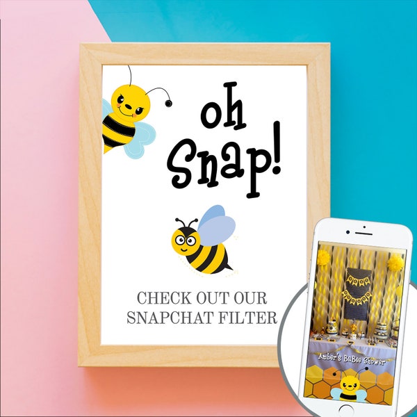 BaBee Shower! Baby Shower Bee Theme Custom Geofilter with Matching Sign