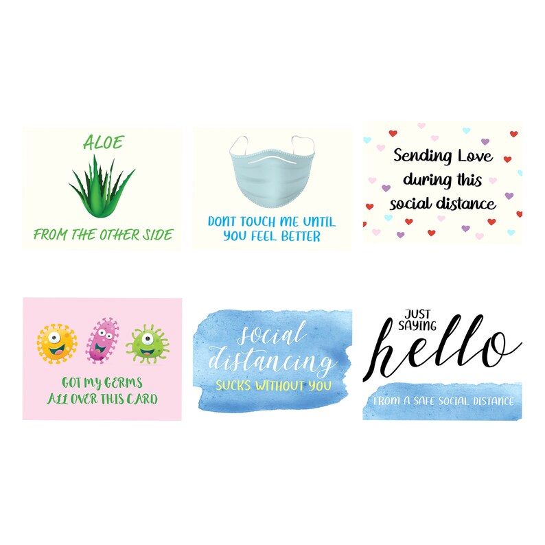 Quarantine Cards/social Distancing Greeting Cards 12 Etsy