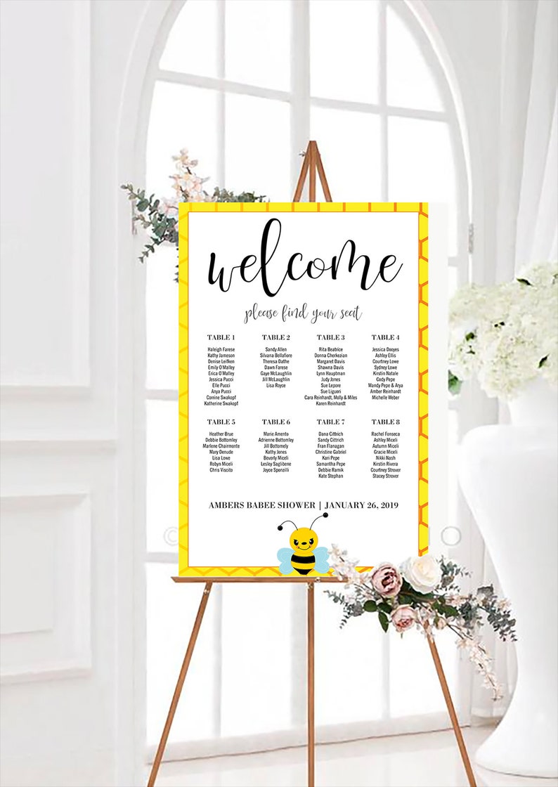 Bee theme Welcome to the Baby Shower Sign 20 x 30