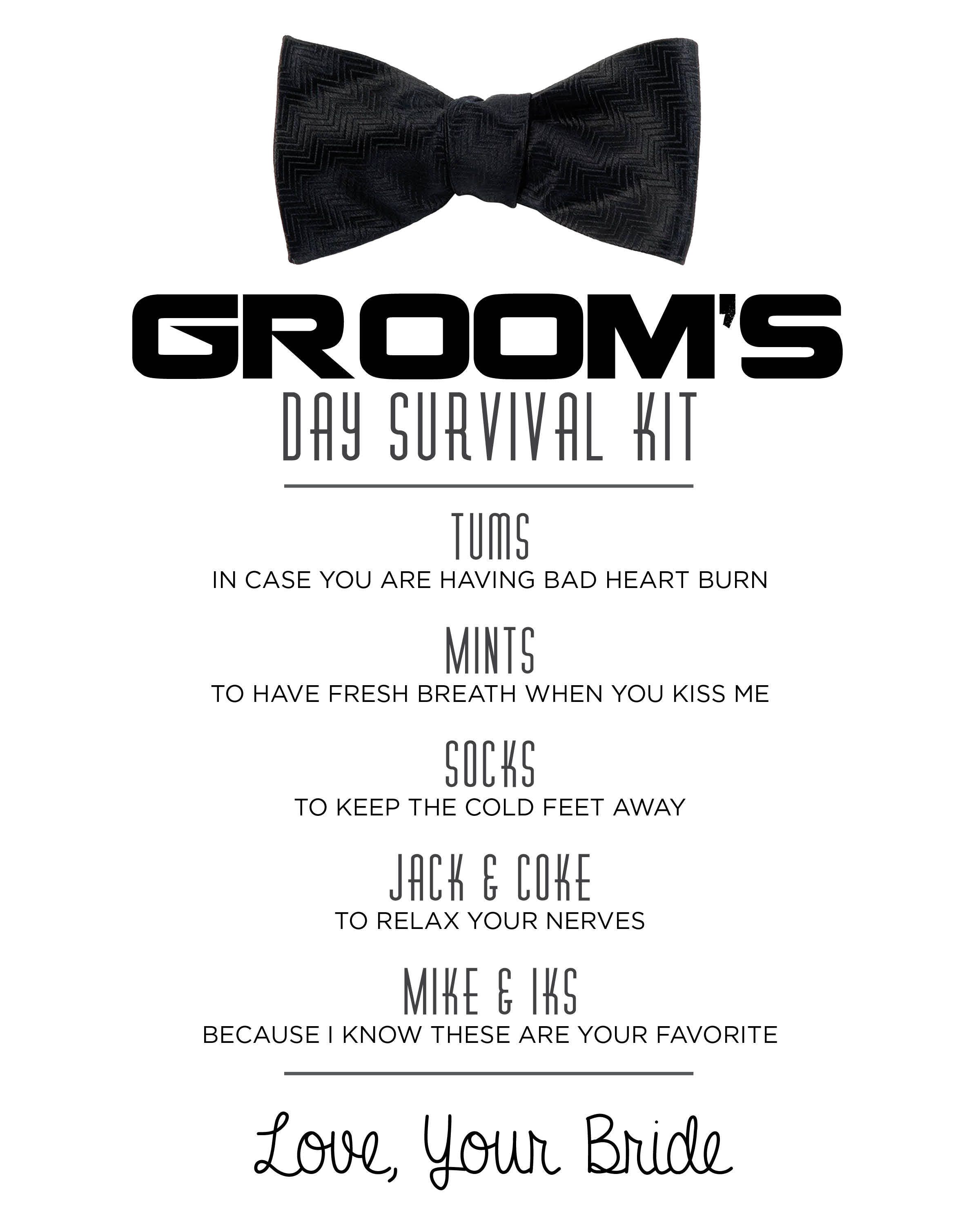 Custom Groom Survival Kit | Etsy