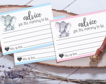 Pink Elephant Advice for Mommy to Be Cards &amp; Sign, Printable Baby ...