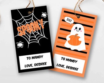 Halloween Gift Tags - 4 Different Designs - Great for Goodie Bags