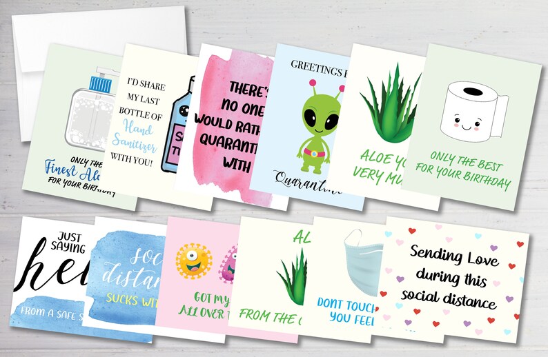 Quarantine Cards/social Distancing Greeting Cards 12 Etsy