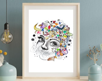 Neurodivergent Watercolor Art Print: Autism, ADHD Awareness