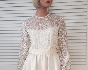 Unique vintage 1970 beaded Wedding dress by Victoria Royal Ltd, made in Hong Kong