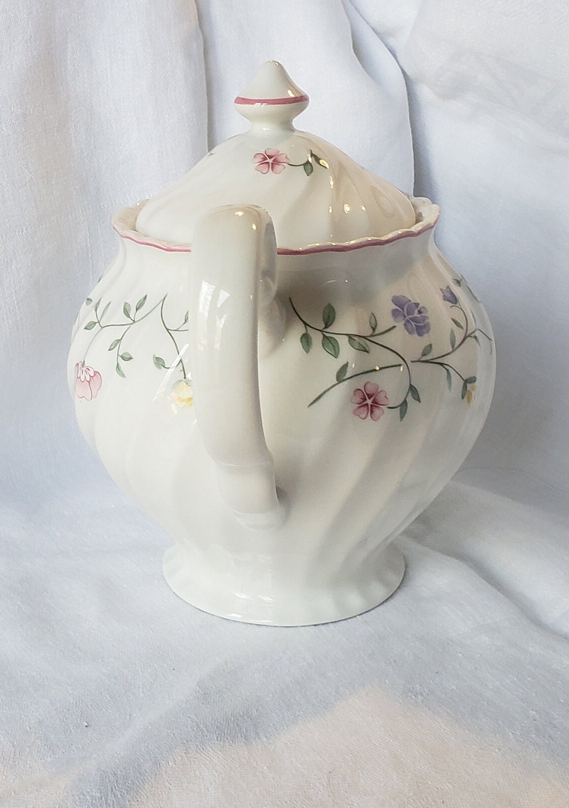 Vintage Johnson Bros summer Chintz Footed Teapot Etsy