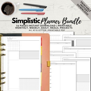 Daily Planner, Weekly Planner, Monthly Planner, Printable Planner, Set of Planners, Planner Insert, 2024 Planner, Planner Bundle