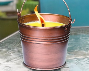 Outdoor Citronella Bucket Candle with Handle - 22 oz (Copper)