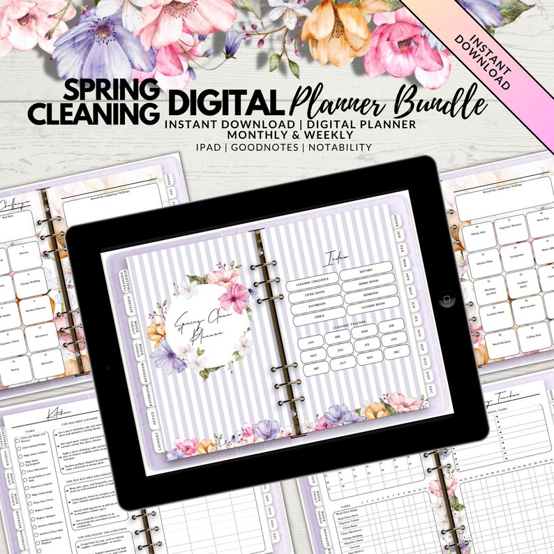 Spring Cleaning Digital Planner Bundle, Goodnotes, Notability (PDF) - Etsy