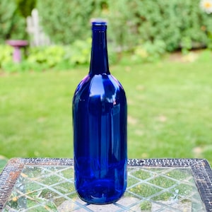 Empty Magnum Wine Bottle Blue, Large Wine Bottle Blue, Wine Bottle Crafts and Decor, Wine Bottle Table or Wedding Centerpiece
