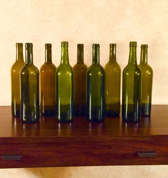 Empty Wine Bottles Without Labels 9 Pack Rustic Empty Wine Etsy