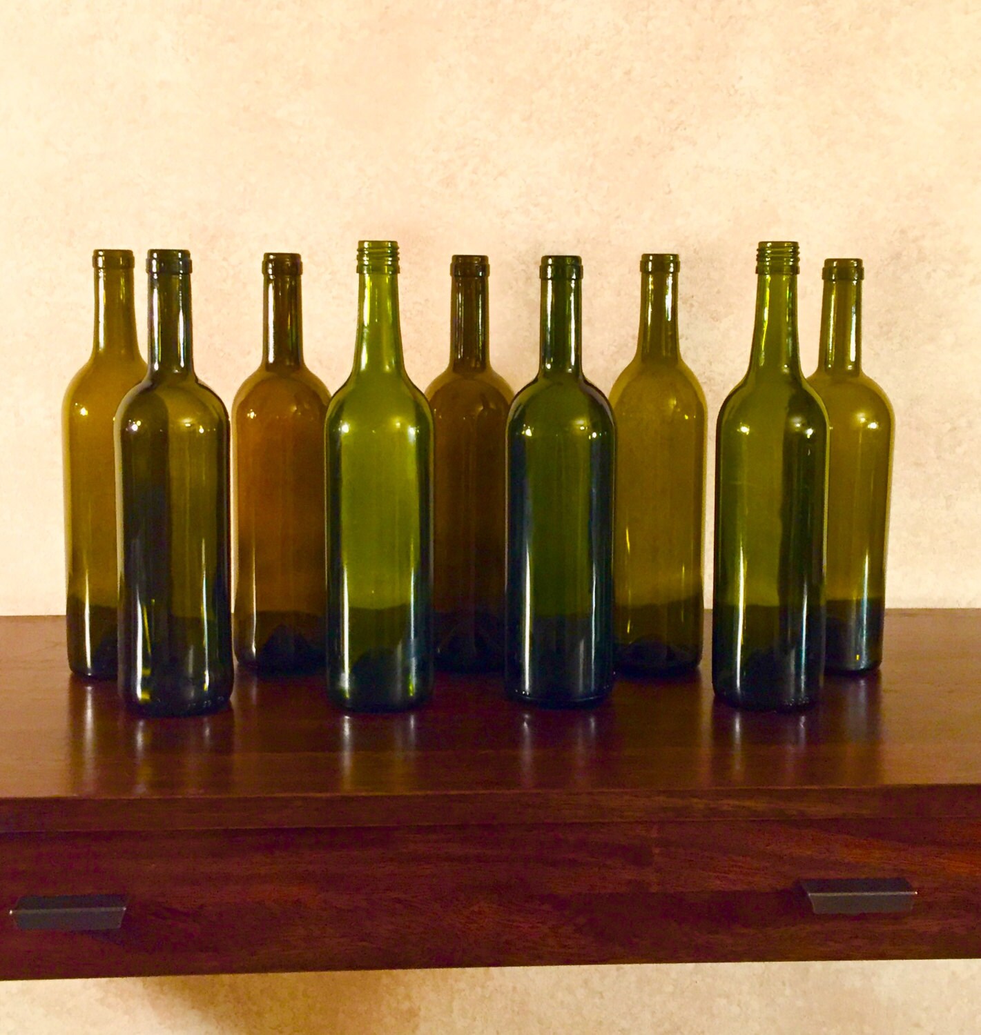 Empty Wine Bottles Without Labels 9pack Rustic Empty Wine Etsy Canada