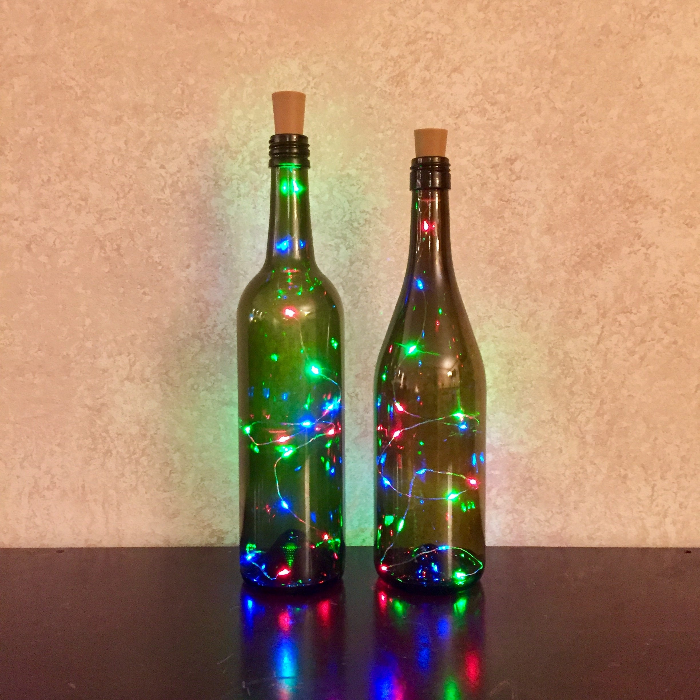 Wine Bottle With Twinkle Fairy Lights Powered from Cork Wine Etsy