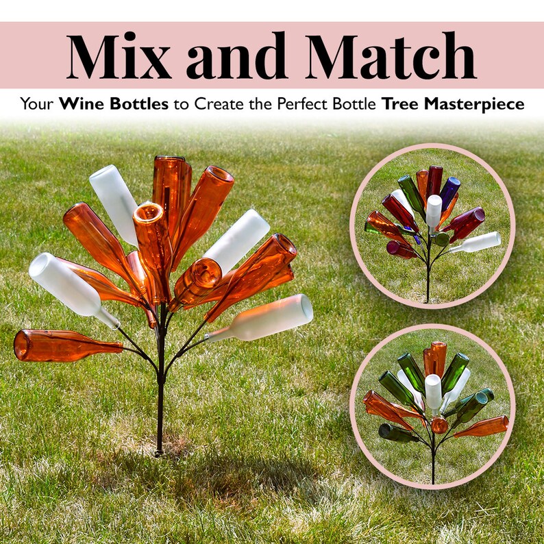 Wine Bottle Empty Orange Wine Bottle Crafts Wine Bottle Decoration Wine Bottle Wedding Centerpiece Bottle Tree image 4