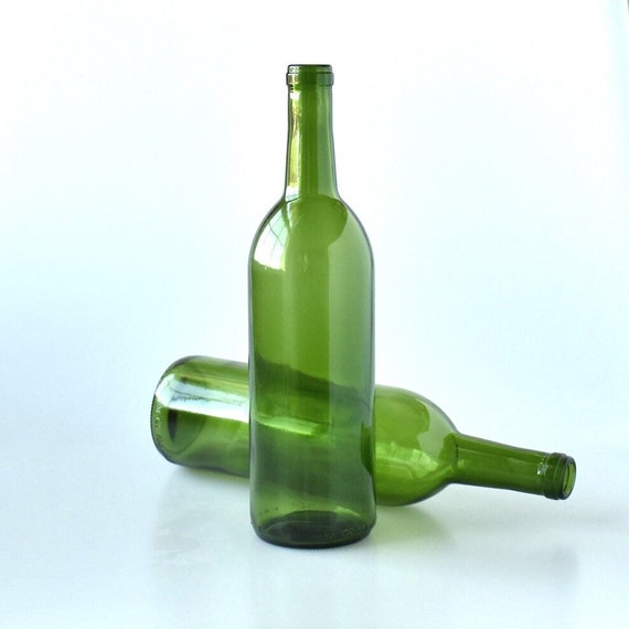Paquete de 2 botellas de vino vacías botella de vino verde - Etsy México