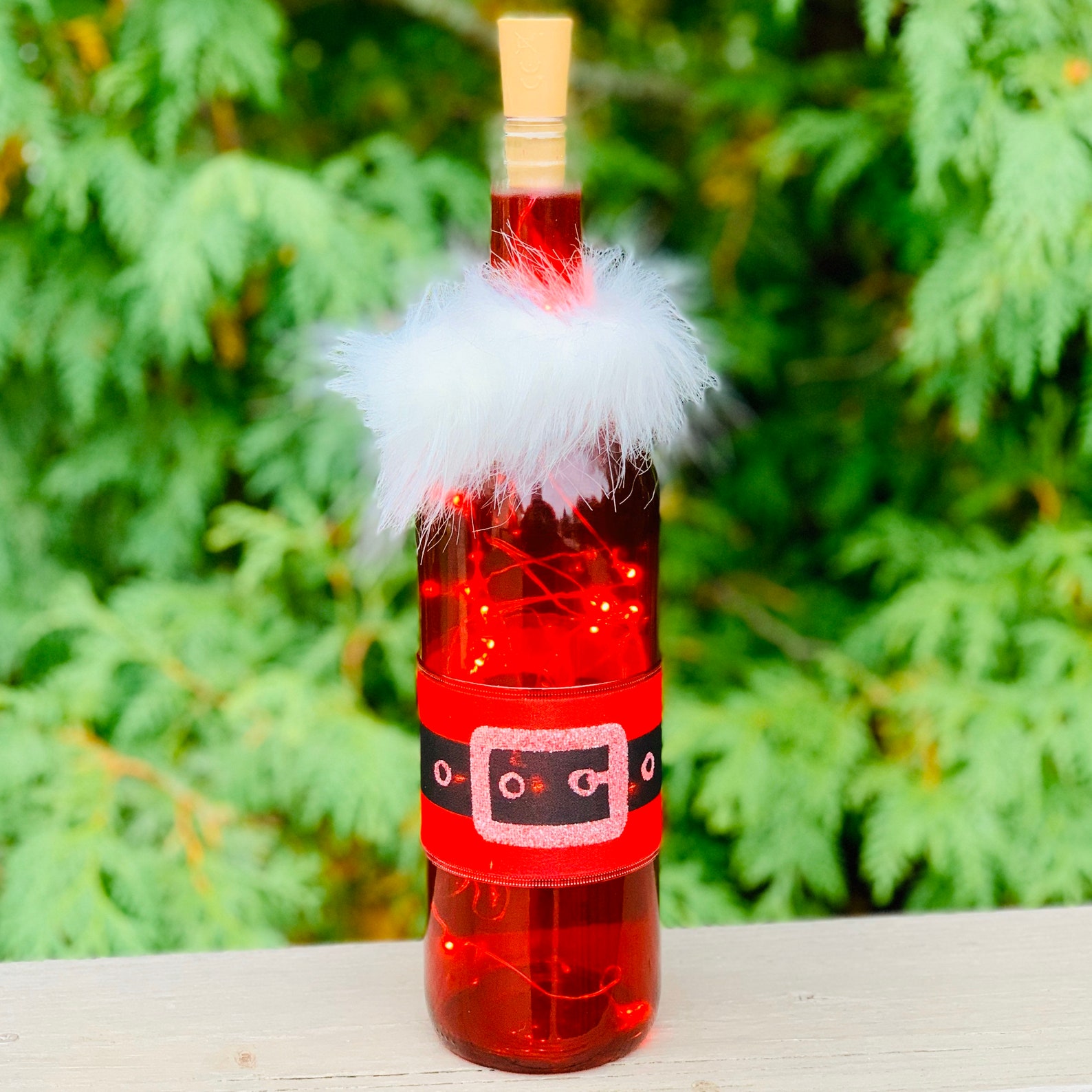 Holiday Wine Bottle Decorations With Lights Santa Snowman Etsy UK
