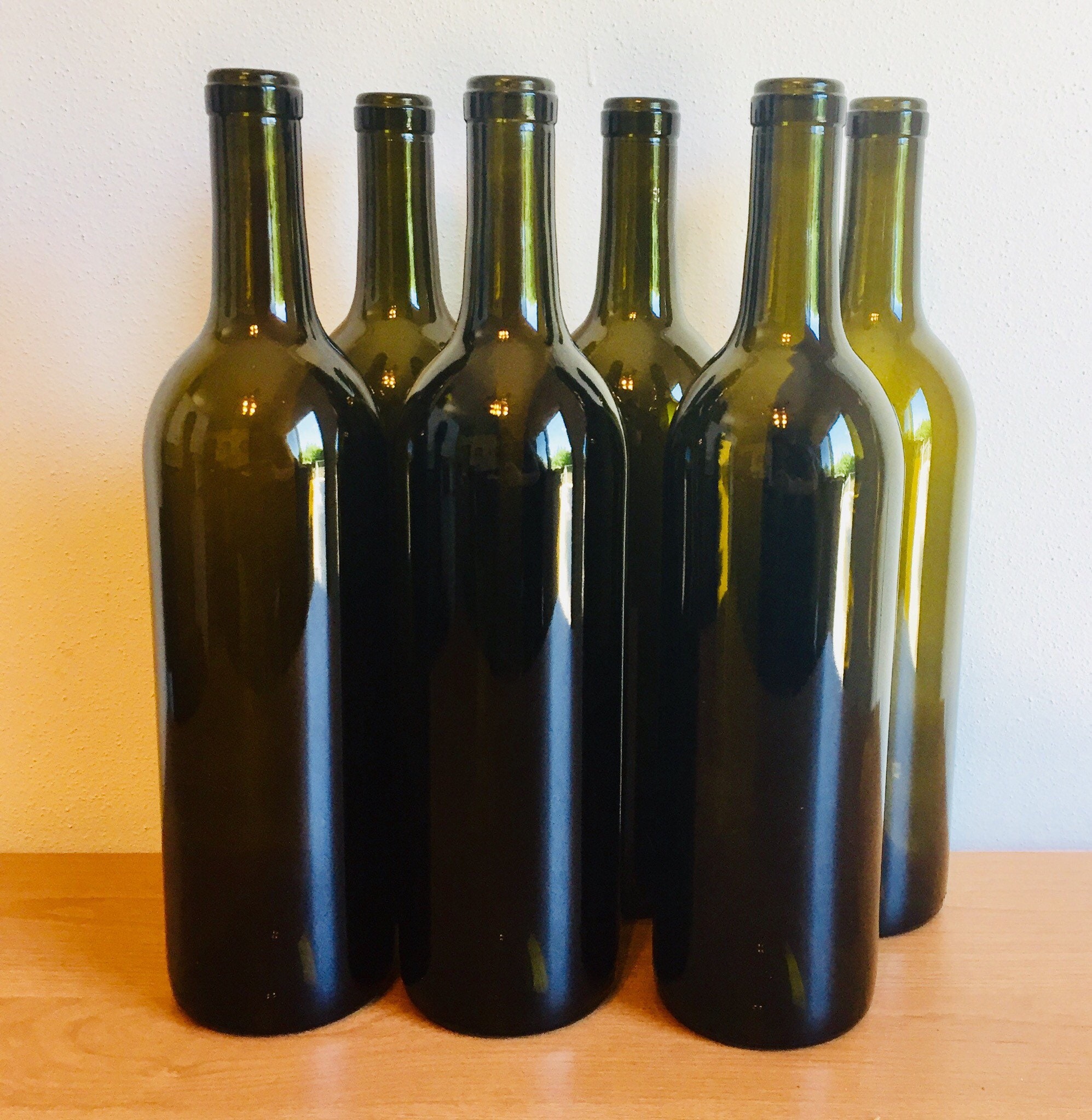 Empty Wine Bottles without Labels 6pack Rustic Empty Wine Etsy