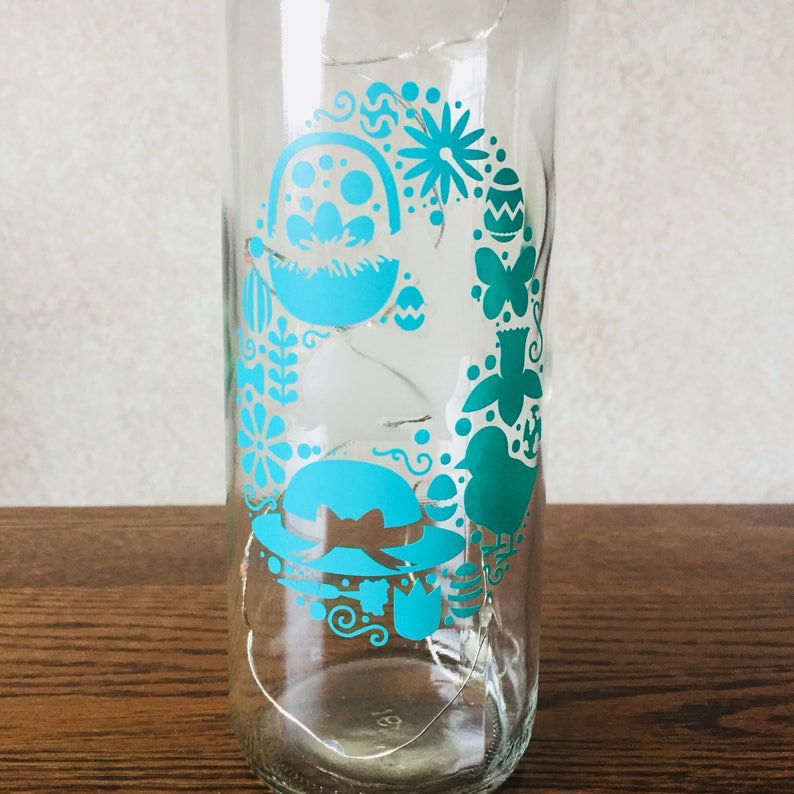 Easter Egg Vinyl Wine Bottle With Twinkle Fairy Lights Powered Etsy