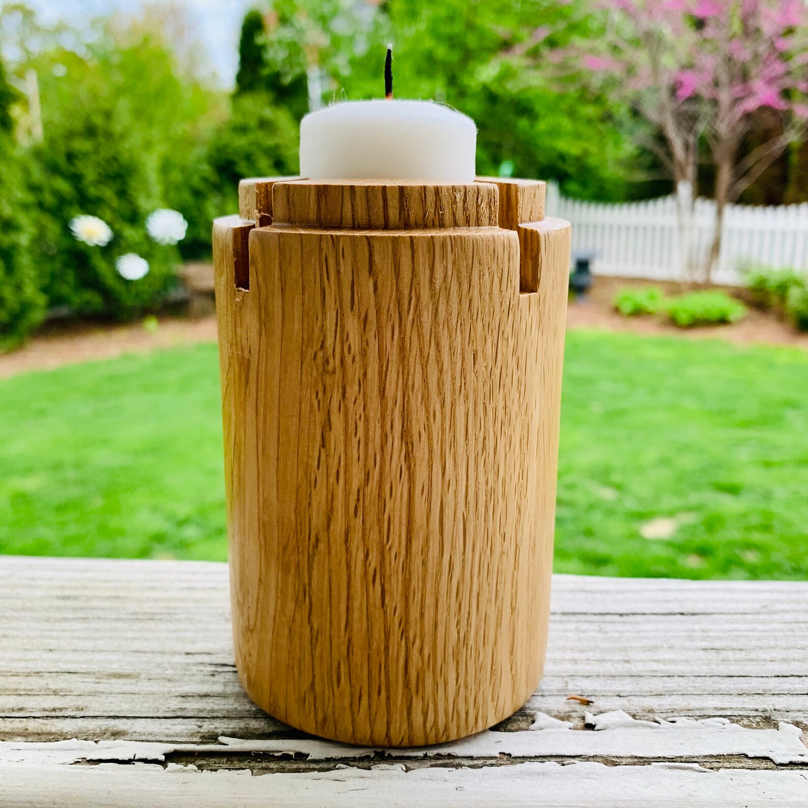 Cut Wine Bottle Candle Holder With Wooden Base Wedding or Etsy