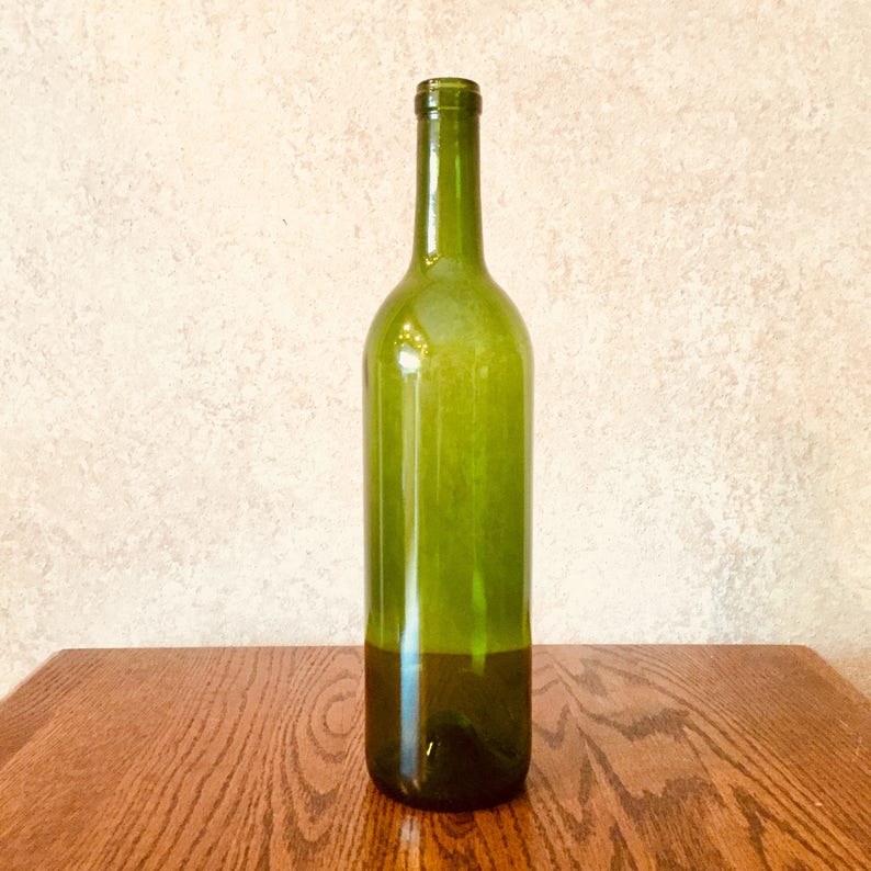 Empty Wine Bottle Green Green Wine Bottle Crafts and Décor Etsy